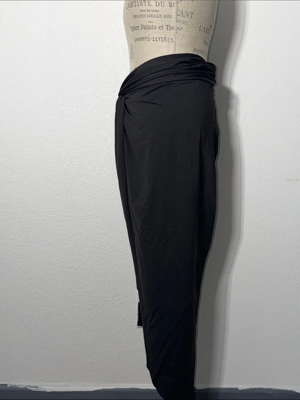 SKIMS Black Shimmery Maxi Skirt with Subtle Sparkle
